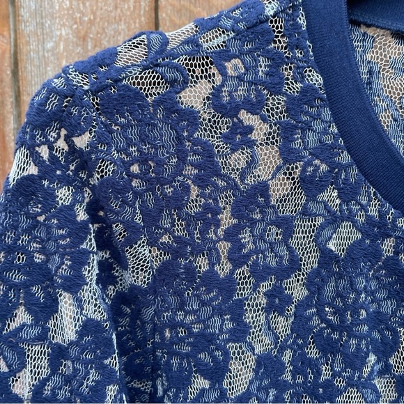 MAURICES Women’s Lacy Blue Full Zip See Through Jacket Size Small - Picture 5 of 12